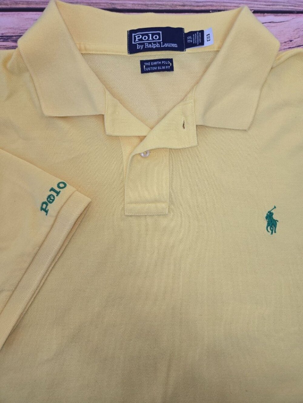 Polo Ralph Lauren Yellow Slim Fit Yellow Polo Shirt Size XXL